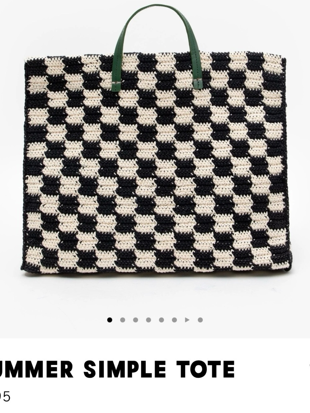 Clare V. Summer simple tote in cream black crochet checker
